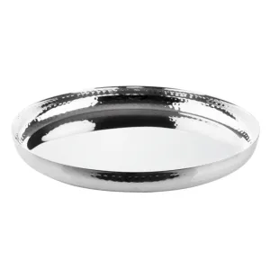 Olympia Hammered Stainless Steel Round Tray 320x35mm - HY125