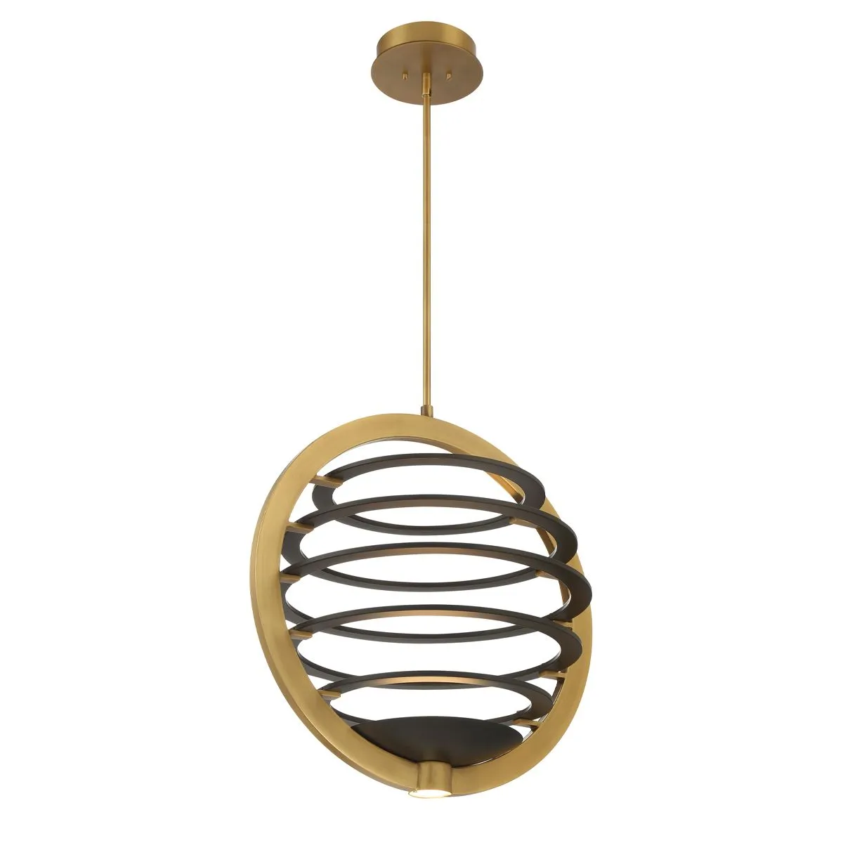 Ombra 22 in. 2 Lights LED Chandelier Brass Finish