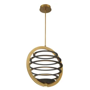 Ombra 30 in. 2 Lights LED Chandelier Brass Finish