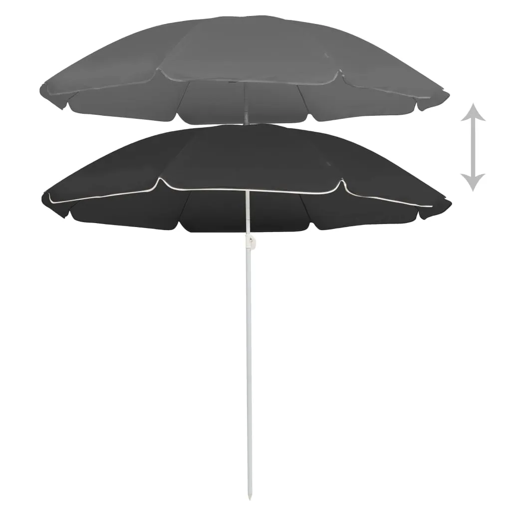 Outdoor Parasol  with Steel Pole Anthracite 180 cm