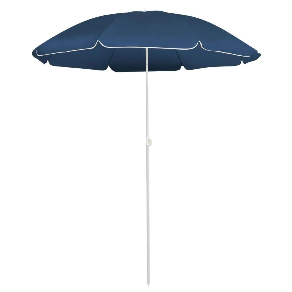 Outdoor Parasol  with Steel Pole Blue 180 cm