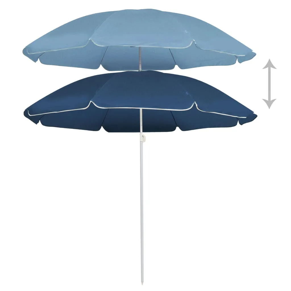 Outdoor Parasol  with Steel Pole Blue 180 cm