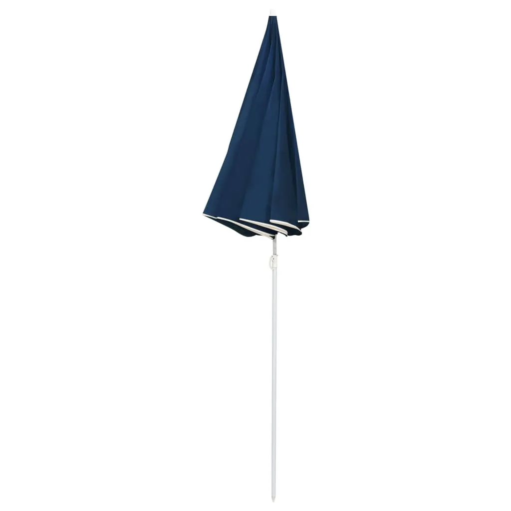 Outdoor Parasol  with Steel Pole Blue 180 cm