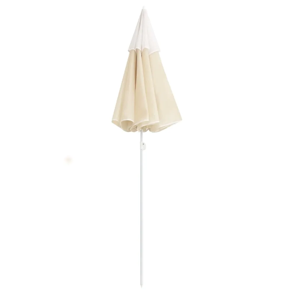 Outdoor Parasol  with Steel Pole Sand 180 cm