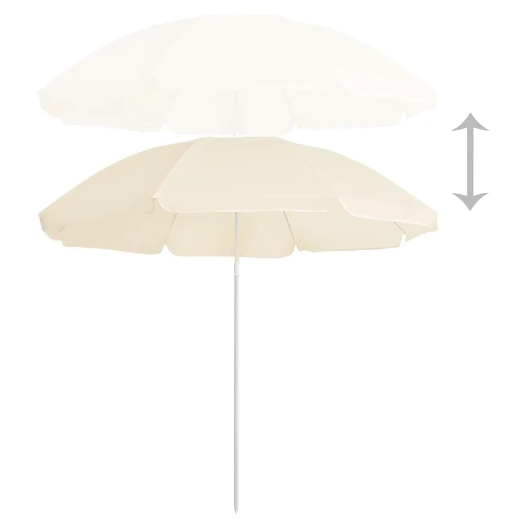 Outdoor Parasol  with Steel Pole Sand 180 cm