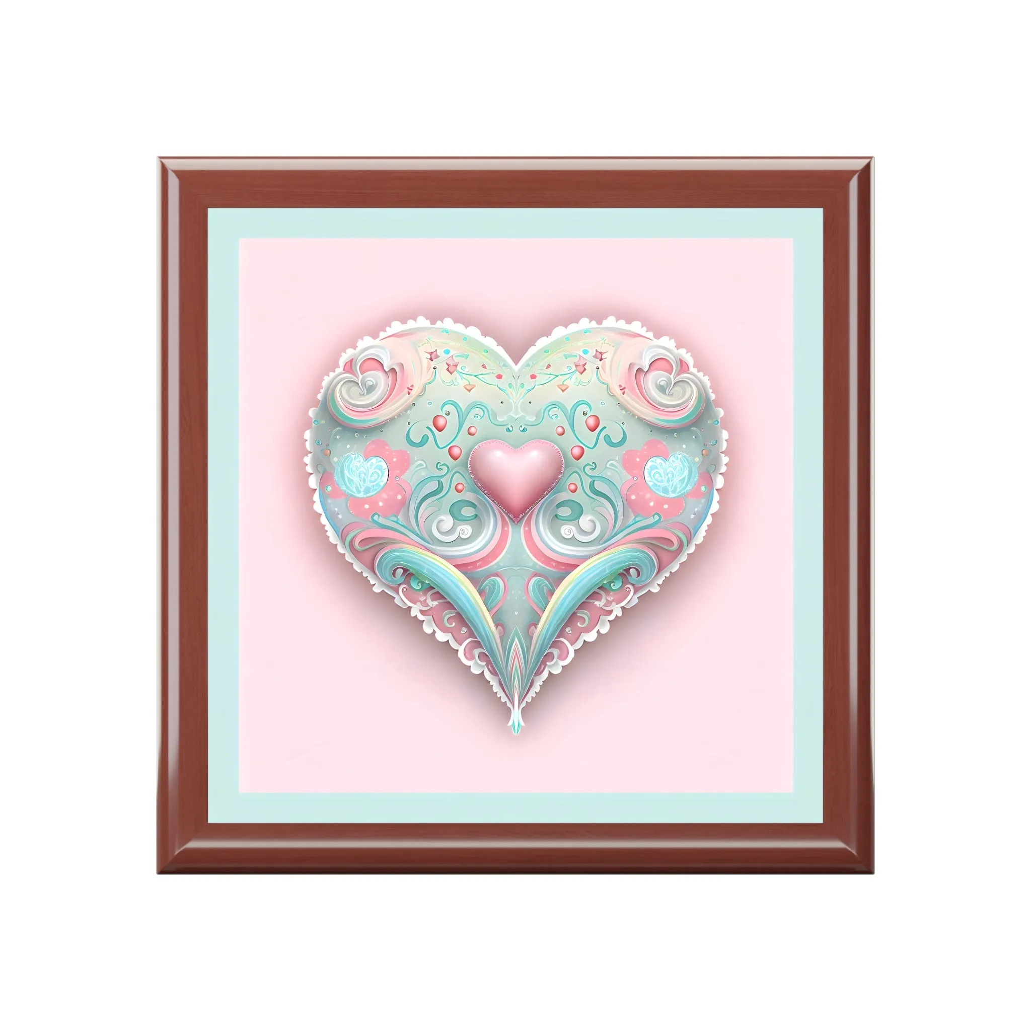 Pastel Heart Design Jewelry Box