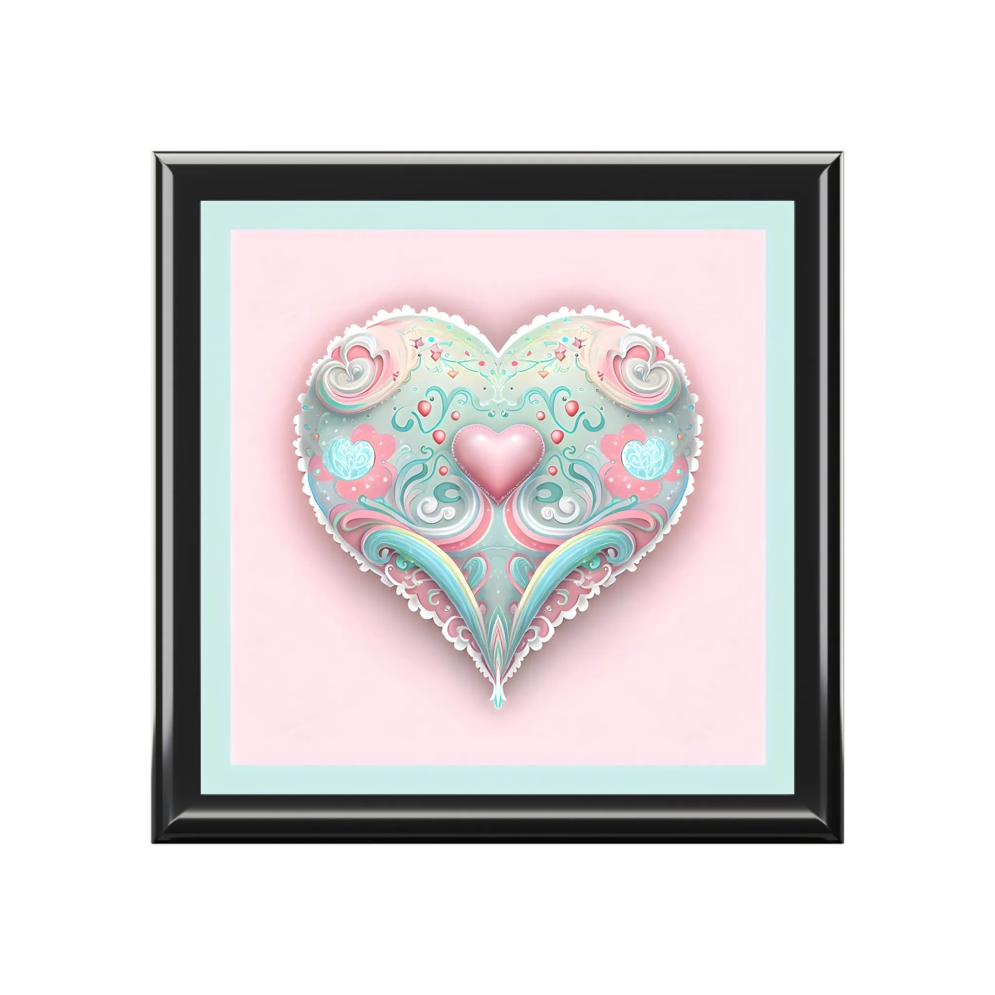 Pastel Heart Design Jewelry Box