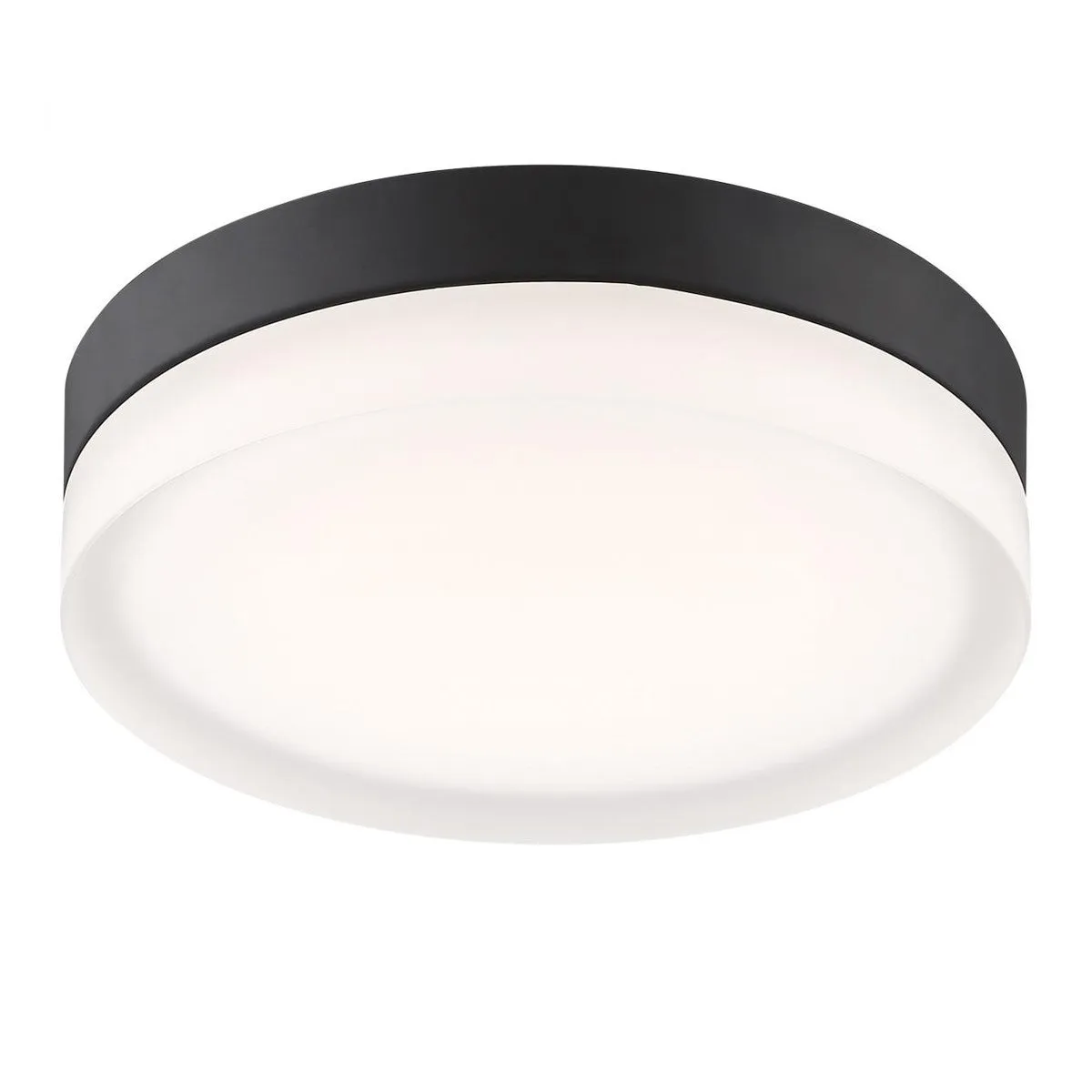 PI 11 Inch LED Flush Mount Light Selectable CCT 120V Matte Black Finish