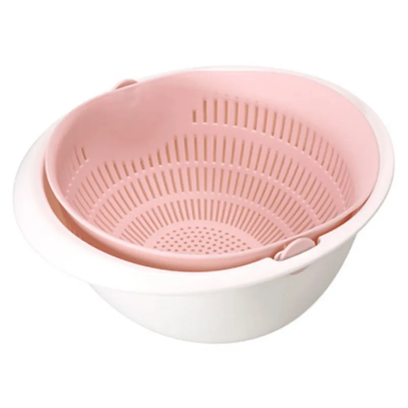 Rotate  Drain DoubleLayer Silicone Basket for Kitchen Washing