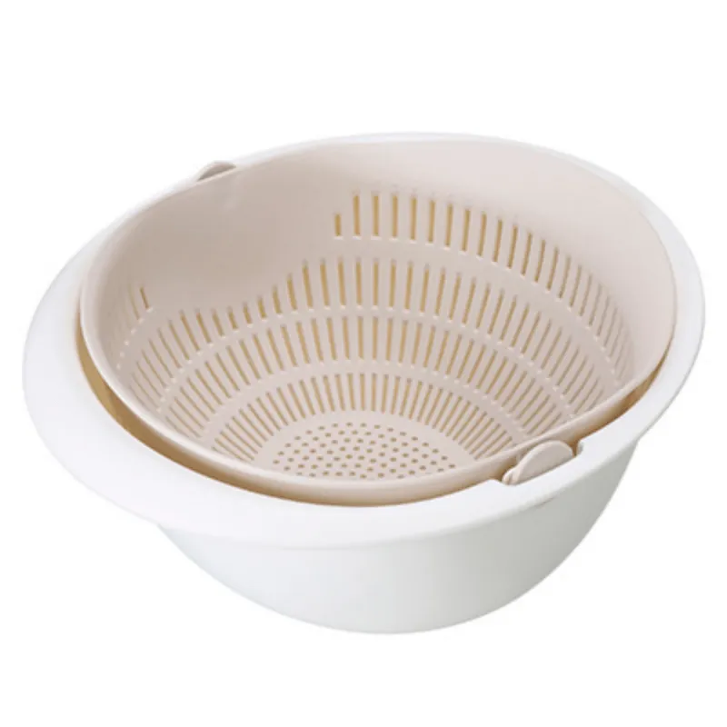 Rotate  Drain DoubleLayer Silicone Basket for Kitchen Washing