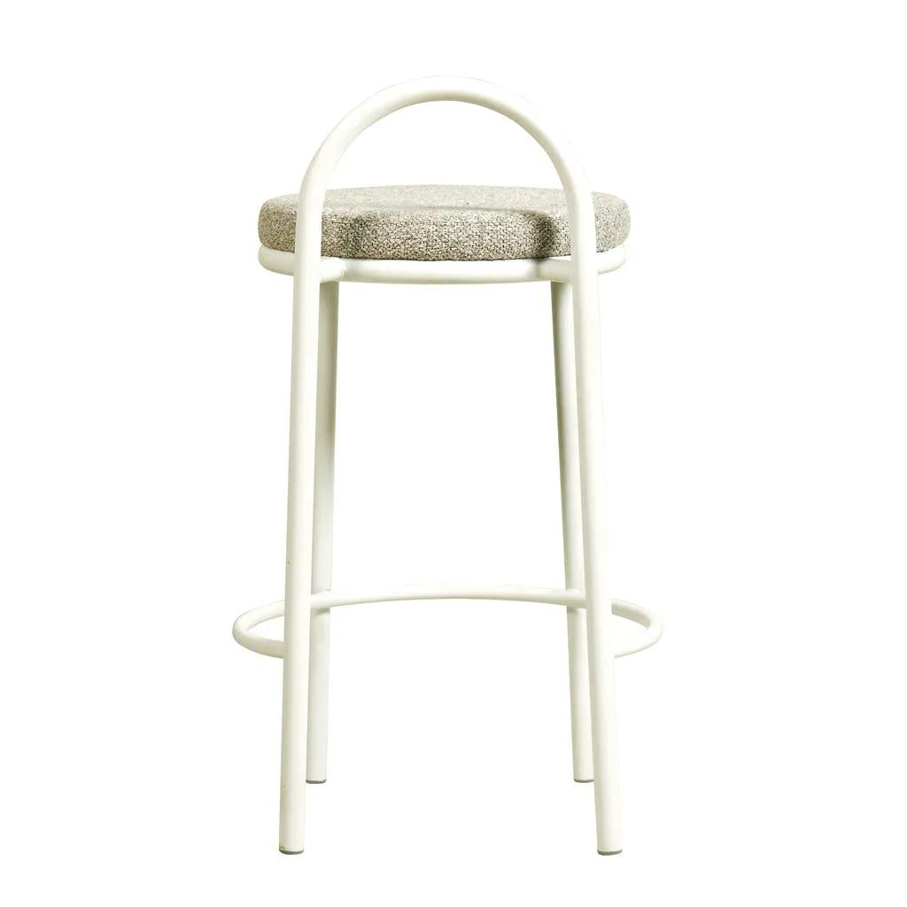 Set of 2 - Mclean 65cm White Frame Bar Stool - Clay Grey