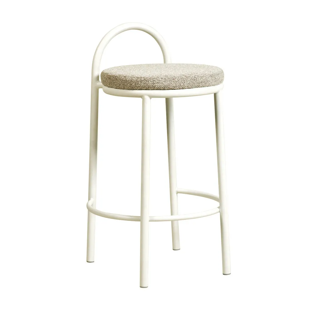 Set of 2 - Mclean 65cm White Frame Bar Stool - Clay Grey