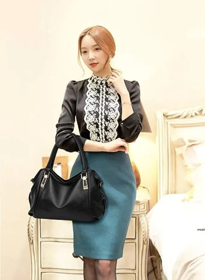 Smooth PU Leather Handbags for Women