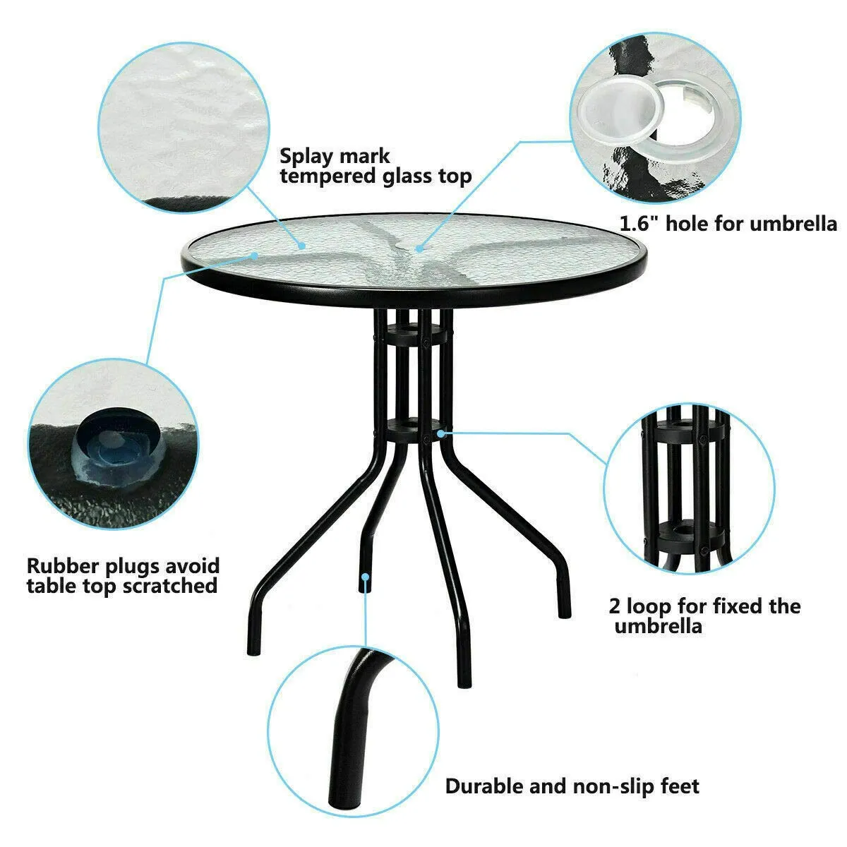 Tangkula 3PCS Bistro Set, Patio Bistro Furniture Set