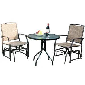 Tangkula 3PCS Bistro Set, Patio Bistro Furniture Set