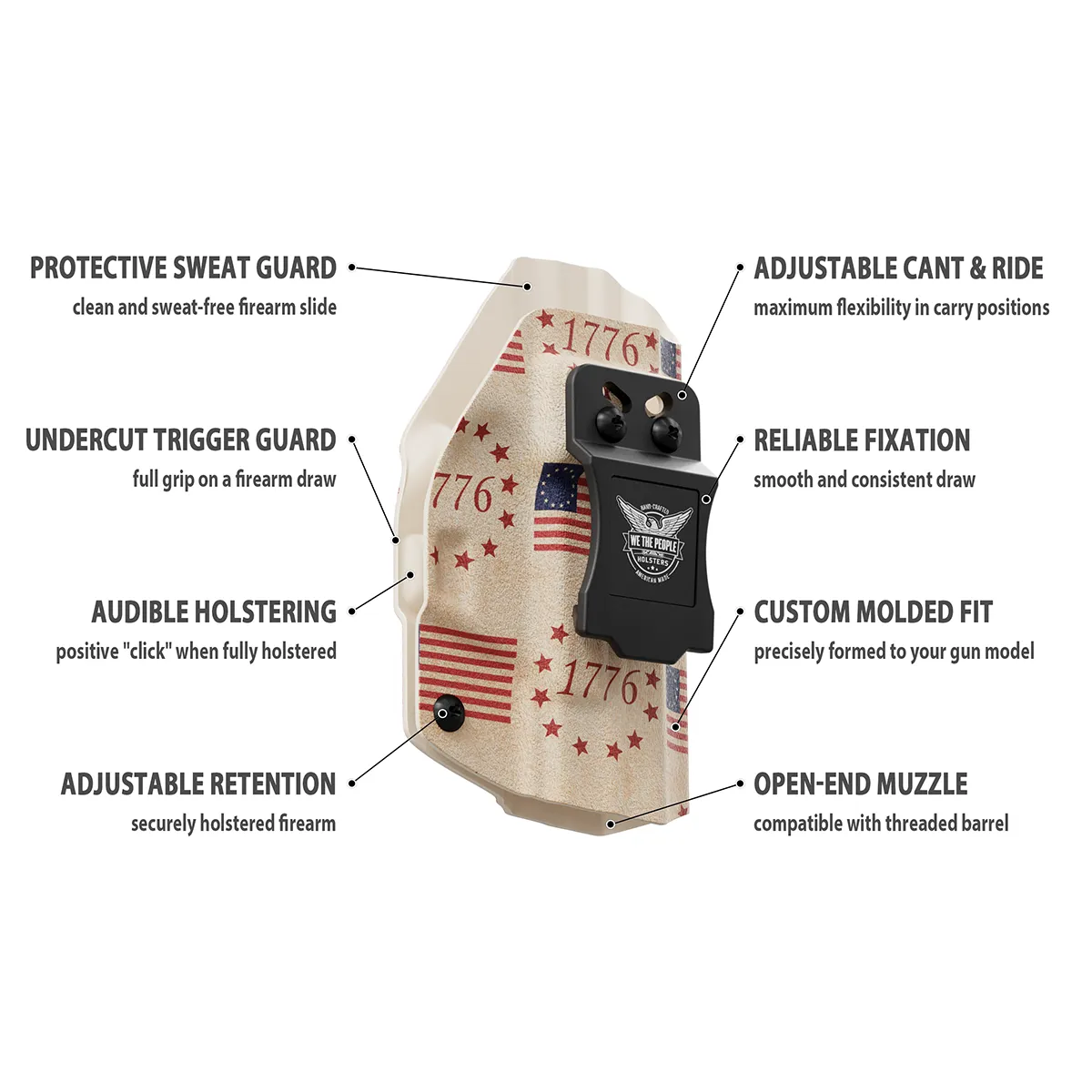 The Betsy Ross Flag Tribute to Independence Day 1776 Custom Printed Holster - IWB Kydex Holster