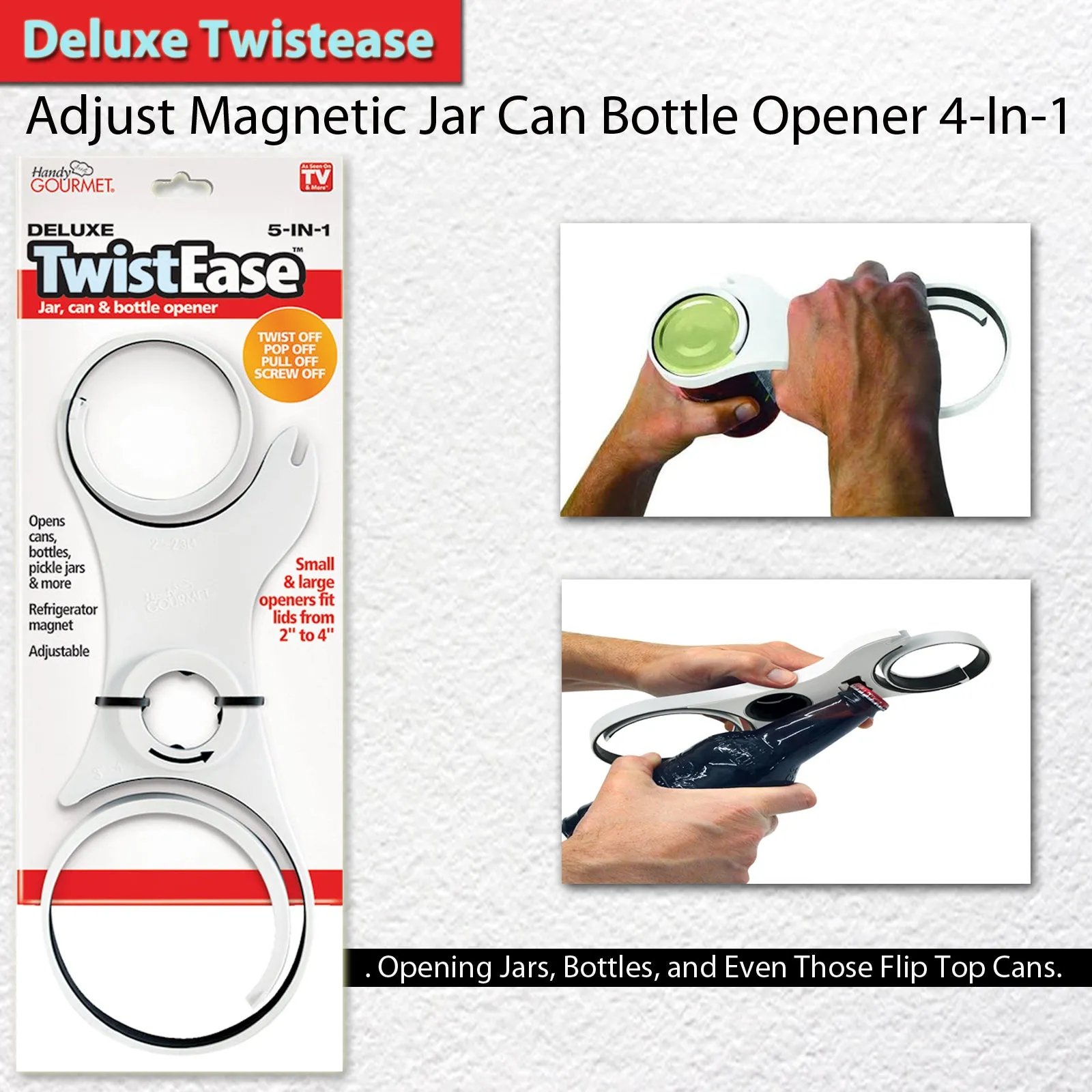 Twistease Deluxe Magnetic Opener - 4-in-1 Kitchen Solution