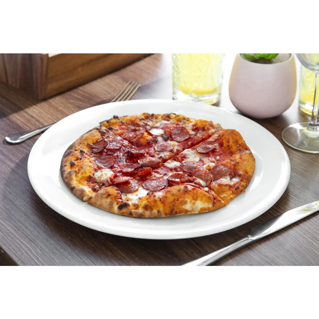 V0246 Steelite Simplicity White Pizza Plates 315mm (Pack of 6)