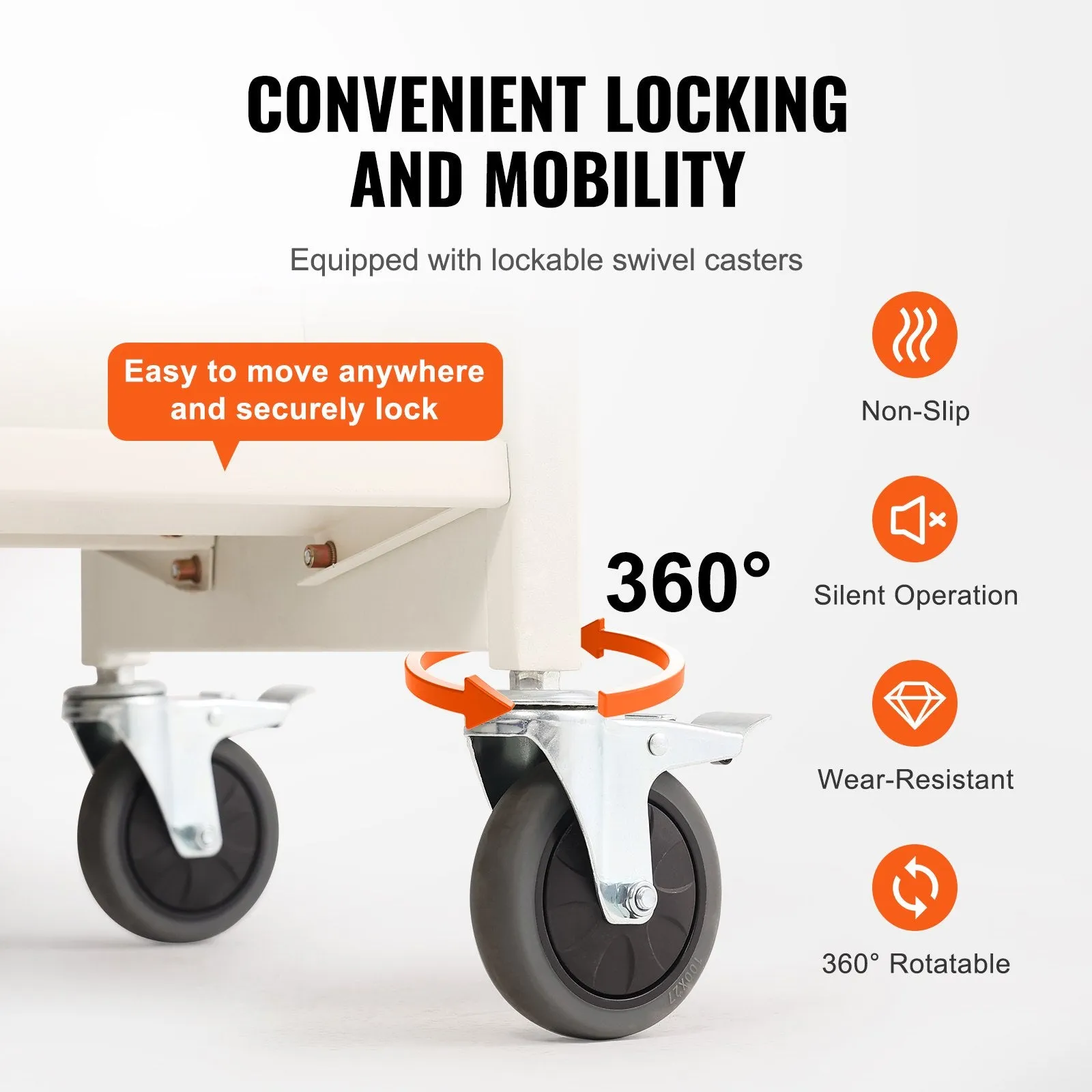 Vevor Book Cart 330 Lbs Capacity 39.4" x 20.1" x 49.2" Double-Sided W-Shaped Shelves with Lockable Wheels New