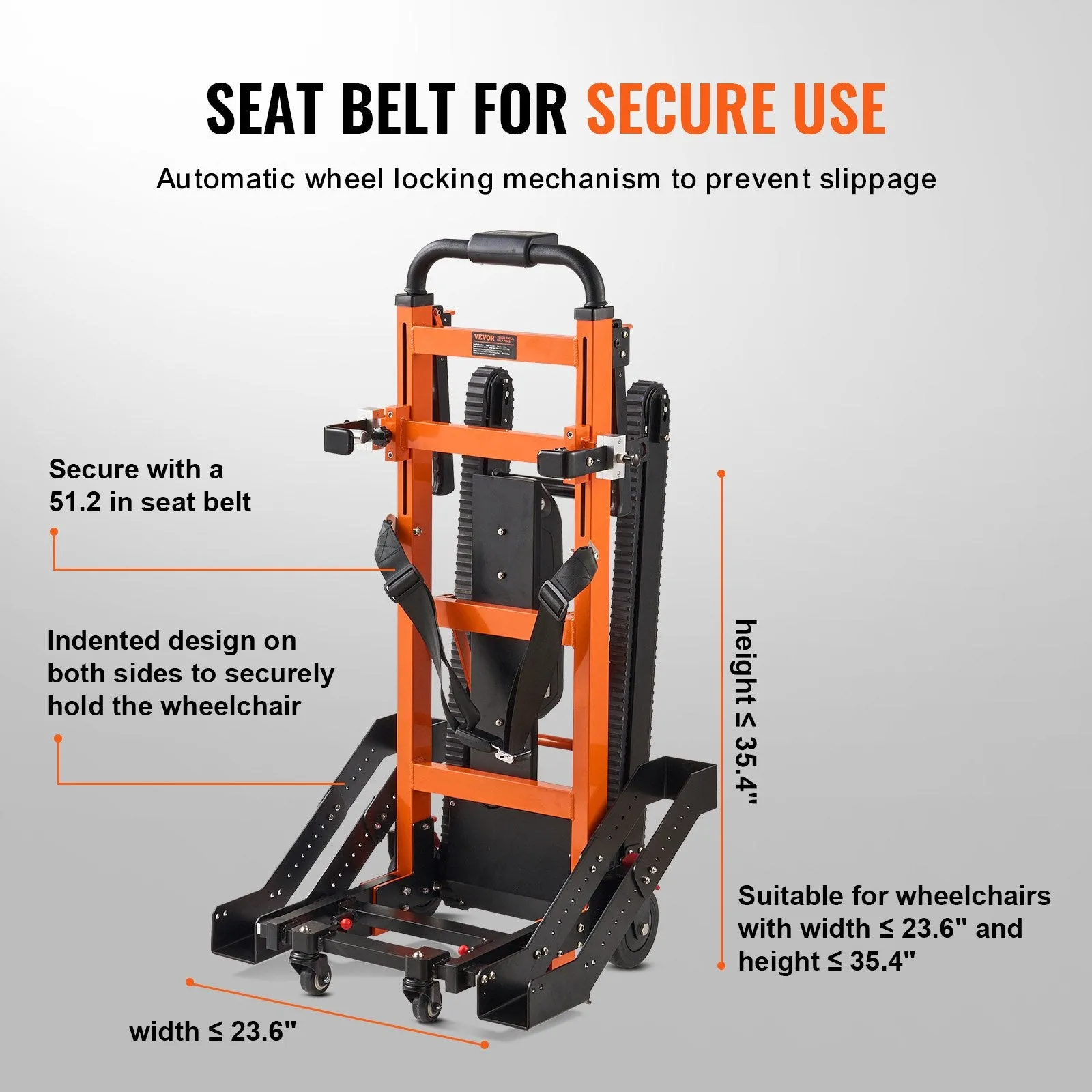 Vevor Electric Stair Climbing Hand Truck 450 Lbs. Capacity Battery-Powered Trolley for Wheelchairs New