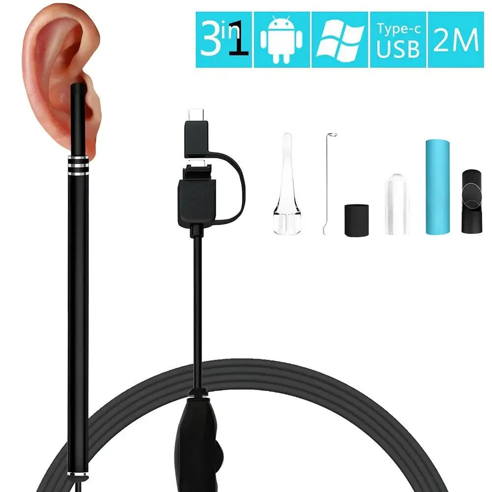 Visual Endoscope 0.3MP USB Inspection Camera 6 LED