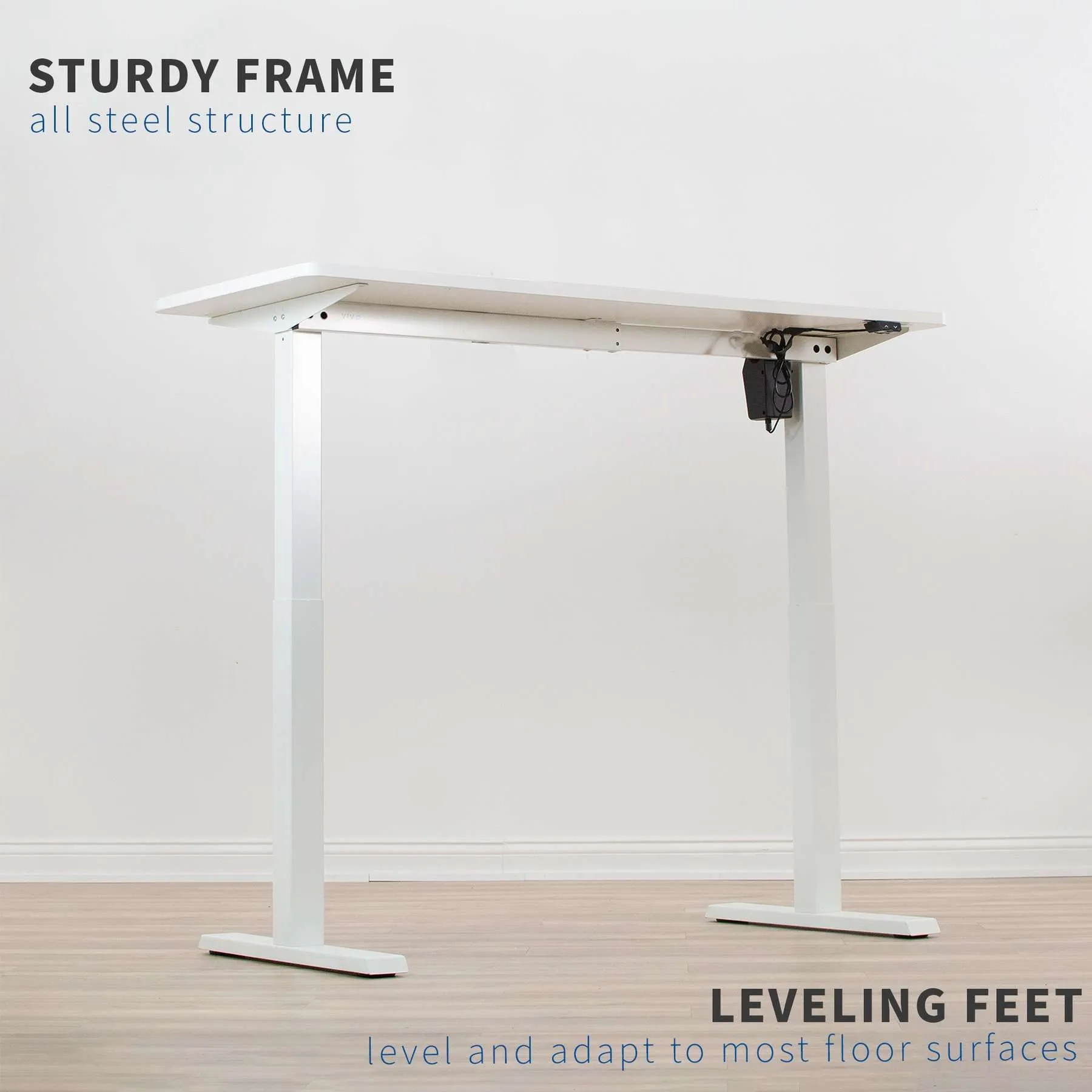 VIVO 34” to 71” Compact Electric Single Motor Desk Frame, DESK-E151PW,DESK-E151PB