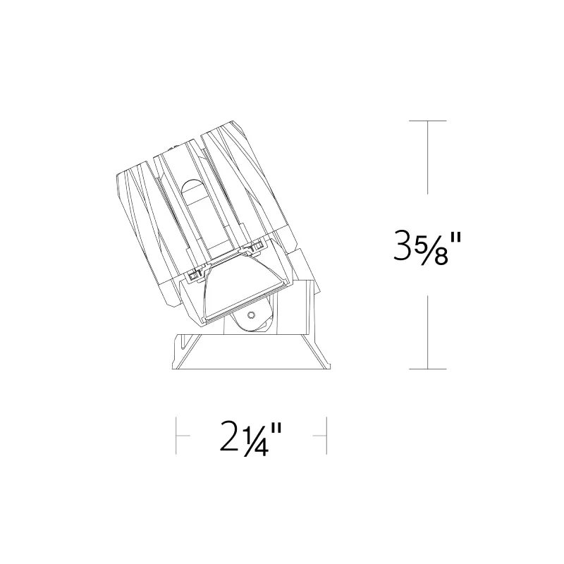 WAC R2FSA1L FQ 2" Shallow Square Adjustable Trimless